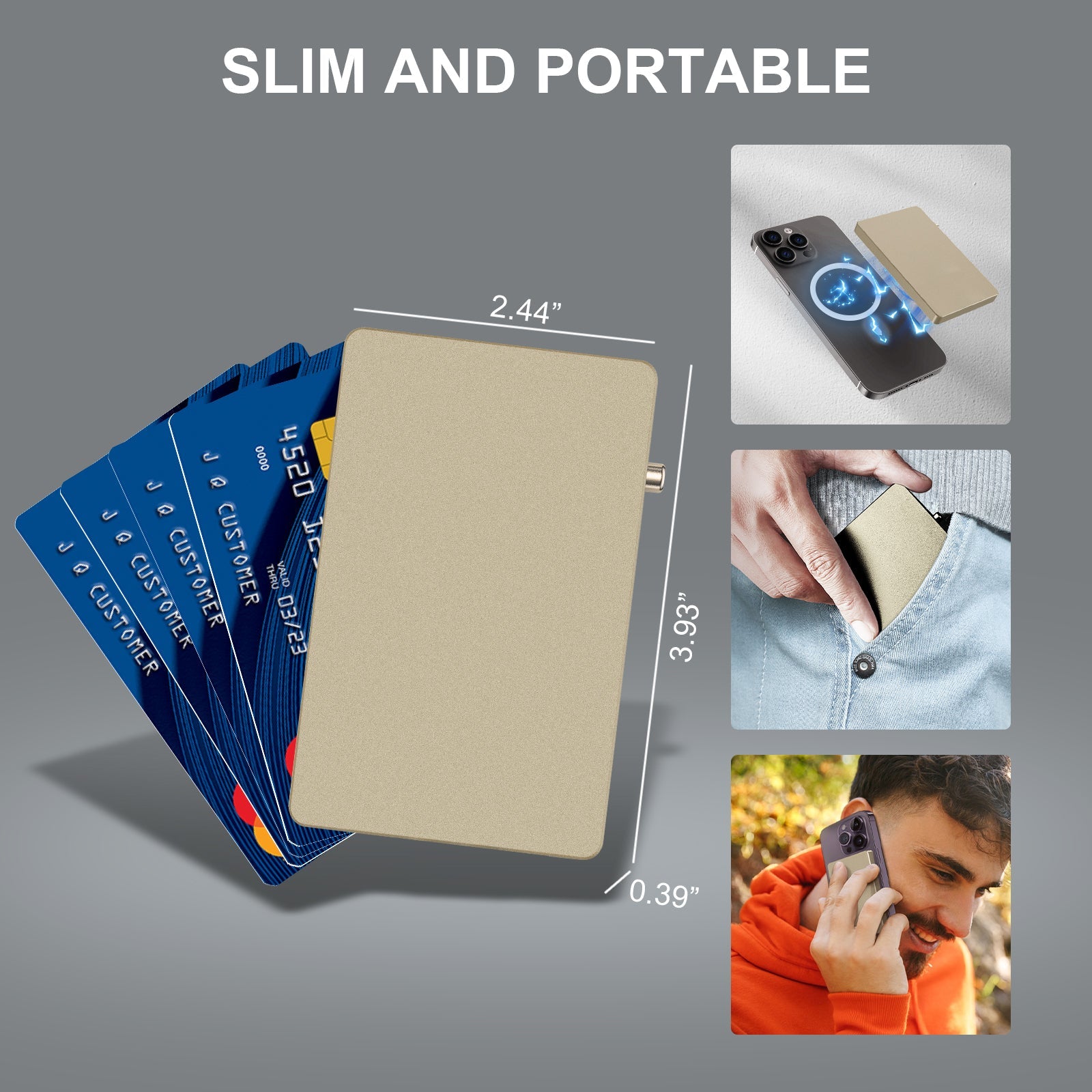 TOYFID Aluminum Pop Up Slide RFID Slim Basic Personalized Wallet for Men 