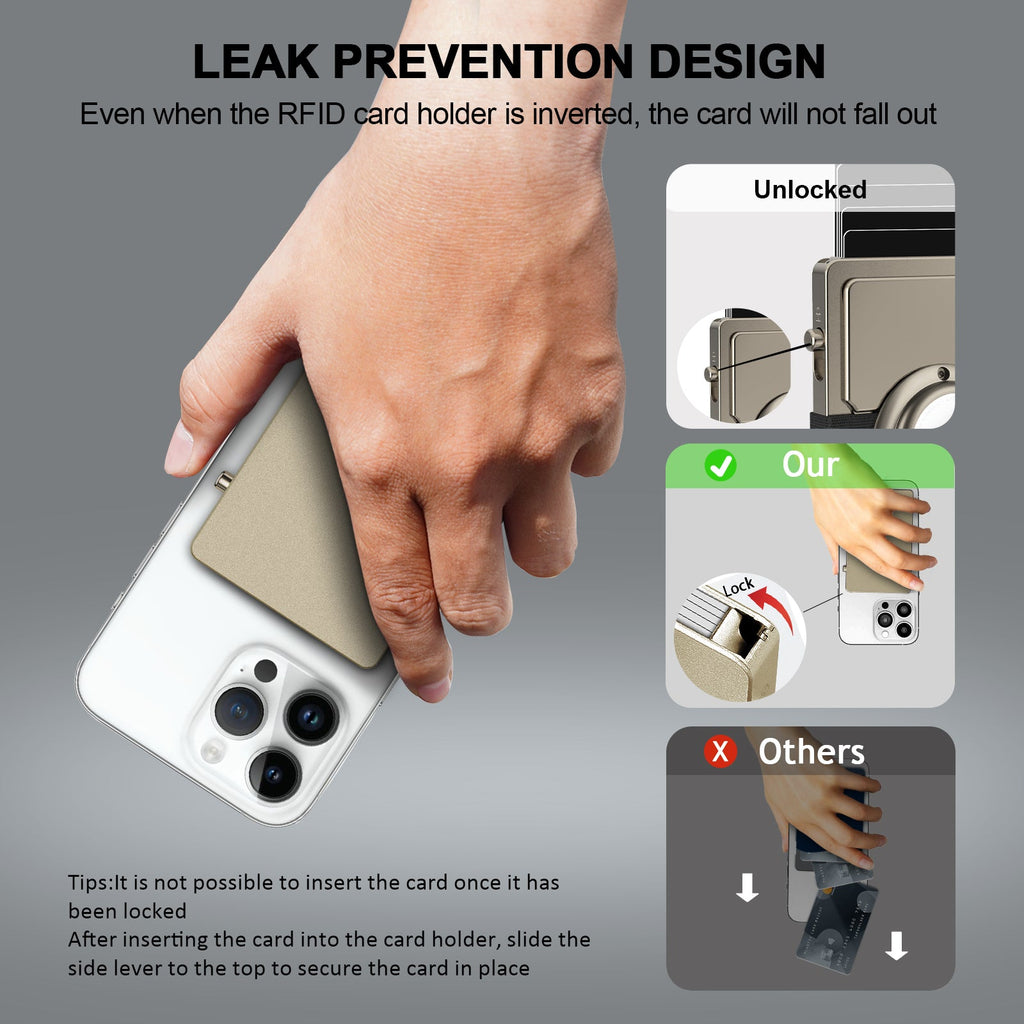 TOYFID Aluminum Pop Up Slide RFID Slim Card Holder Wallet with Airtag Support 