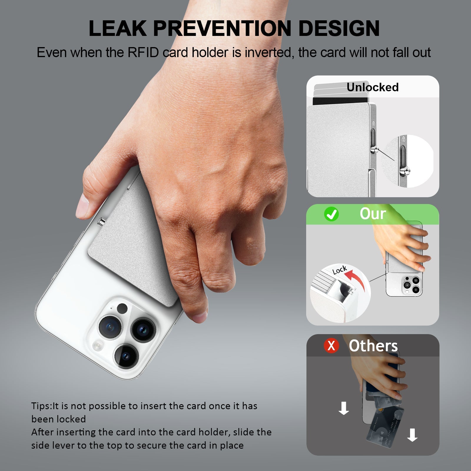 Minimalist RFID Blocking Wallet, Slim Card Holder for Magsafe with Adjustable Stand, Metal Pop-Up Magnetic Wallet for Men TOYFID 