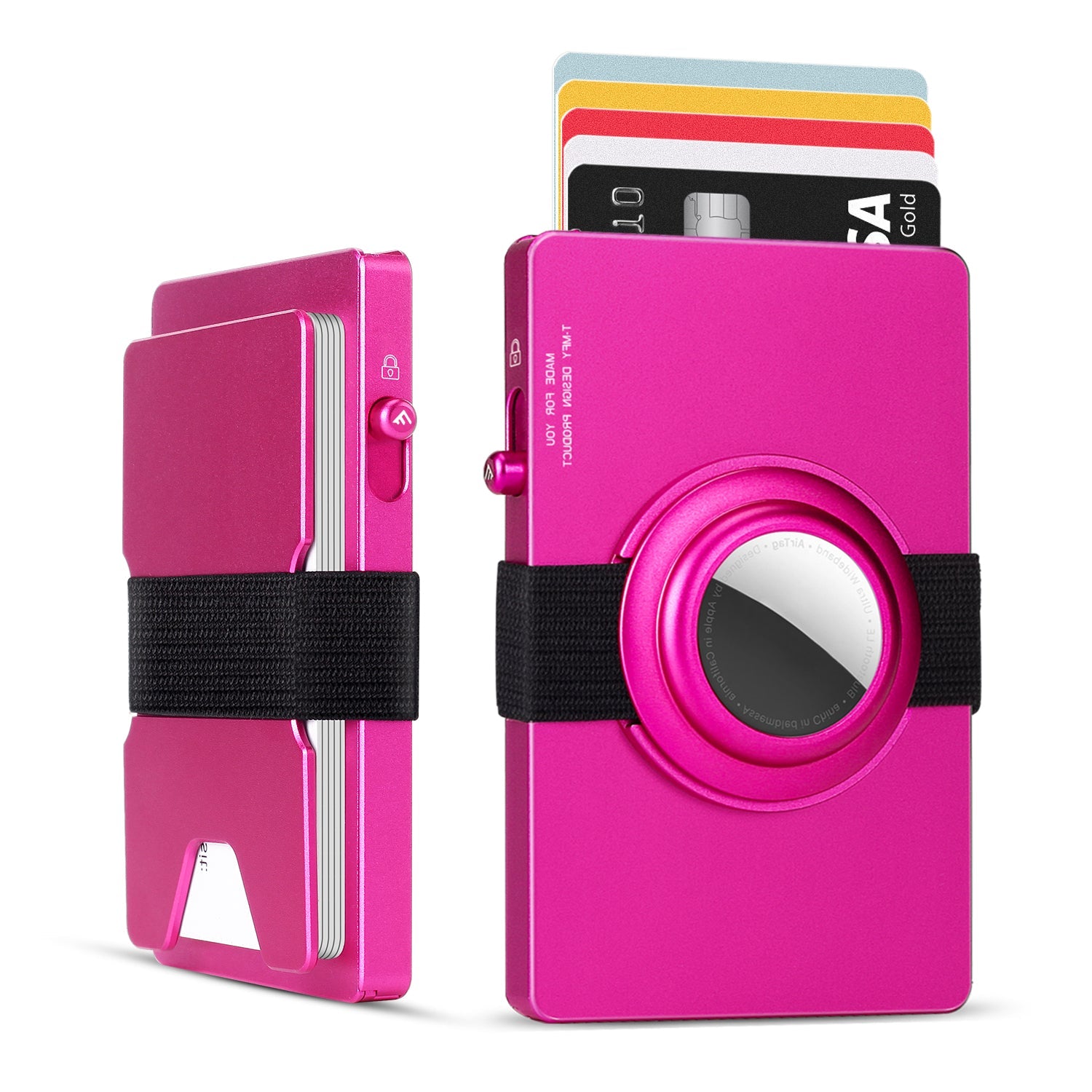 TOYFID Aluminum Pop Up Slide RFID Slim Card Holder Wallet with Airtag Support 