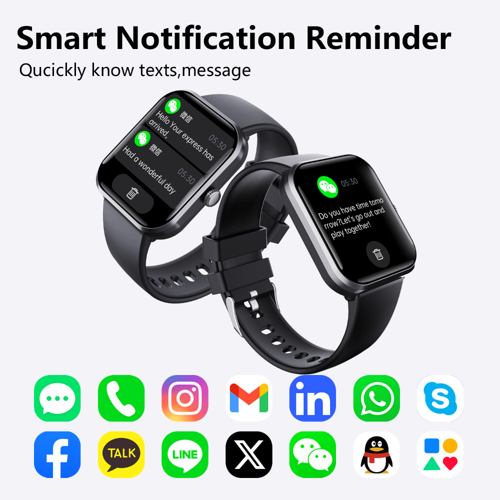 Smartwatch Blood Glucose Monitor for Diabetics with SOS Emergency Alarm